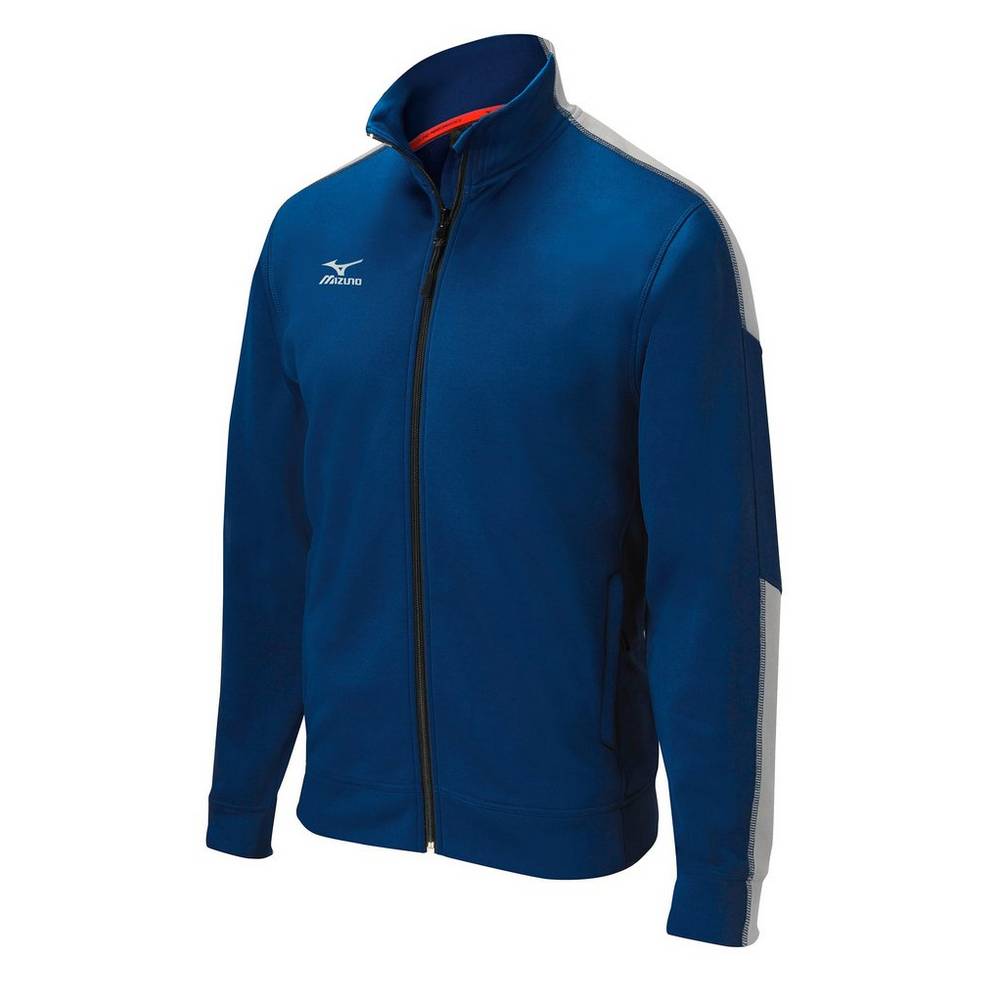 Mens Mizuno Elite Thermal Jacket Navy/Grey Philippines (TFESBQ750)